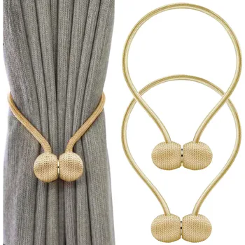 Household Sada 2ks - Dekorativní magnetické kolíčky na záclony PINS / Zlatá