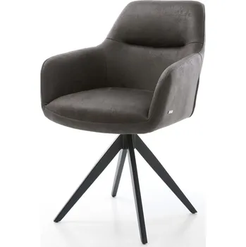 Jídelní židle DELIFE Jídelní židle Pejo-Flex mikrovlákno antracit vintage křížová podnož hranatý černá taštičkové pružiny