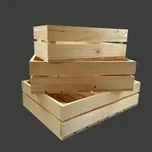 AMADEA Dřevěné bedýnky - sada 3 bedýnek z masivního dřeva, 3 velikosti 108034401