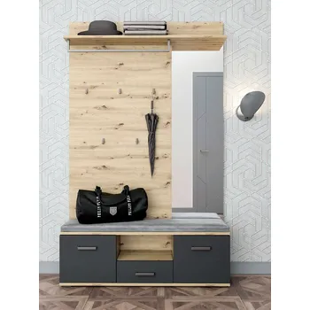 Předsíňová stěna VerDesign BRUNETTE předsíňová sestava, dub Artisan/antracit