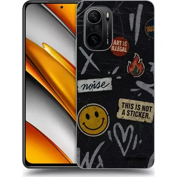 Pouzdro na mobilní telefon Picasee silikonový průhledný obal pro Xiaomi Poco F3 - STICKERS x TAGS