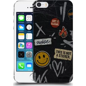 Pouzdro na mobilní telefon Picasee silikonový průhledný obal pro Apple iPhone 5/5S/SE - STICKERS x TAGS