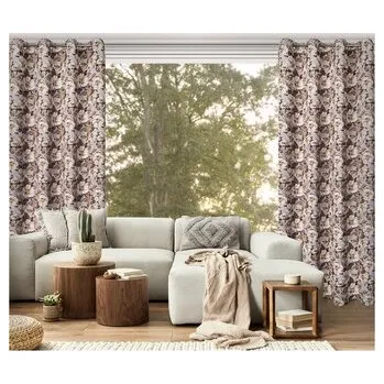 Zatemňovací vzorovaný závěs s kroužky COLETTE béžová 140x250 cm (cena za 1 kus) MyBestHome