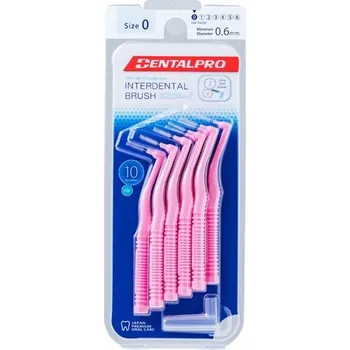 Zubní kartáček DentalPro L Shaped 0 mezizubní kartáček růžový 10 ks