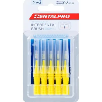 Zubní kartáček DentalPro I Shaped 2 mezizubní kartáček žlutý 10 ks