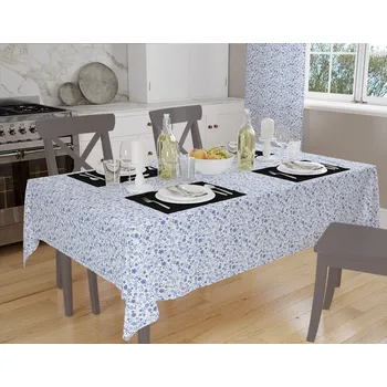 ubrus Orbytex Ubrus teflonový - kytičky modré Rozměry: 90x120, Tvar: Obdélník