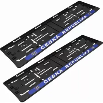 Držák SPZ 2x Rámeček - podložka pod SPZ ČESKÁ REPUBLIKA + CZ, černá (Černá podložka pod SPZ - ČR + CZ)