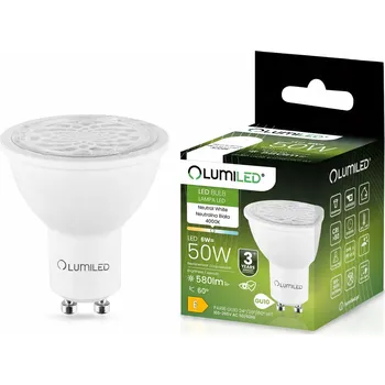 Žárovka LED žárovka GU10 6W Neutrální bílá, Nastavitelný úhel svícení 24-36-60° Nebliká