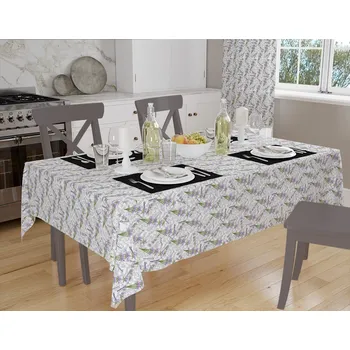 ubrus Orbytex Ubrus teflonový - levandule na šedé Rozměry: průměr 120, Tvar: Kulatý