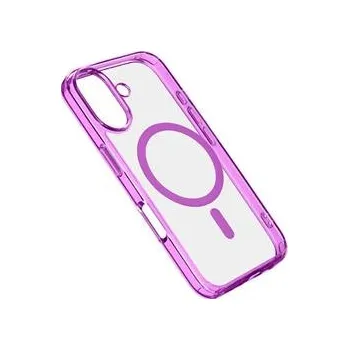 Pouzdro na mobilní telefon Zadní kryt Cellularline Iconic Mag s podporou Magsafe pro Apple iPhone 16 Plus, čirý / růžový