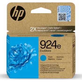 Výtvarná barva HP 924e EvoMore Cyan Original Ink Cartridge 4K0U7NE#CE1
