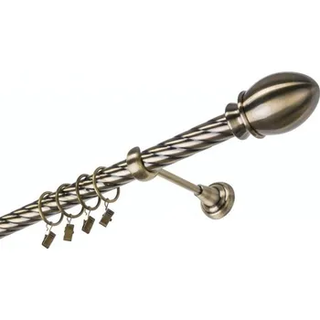 Garnýž kovová 460 cm jednořadá 25 kroucená Belluno mosaz