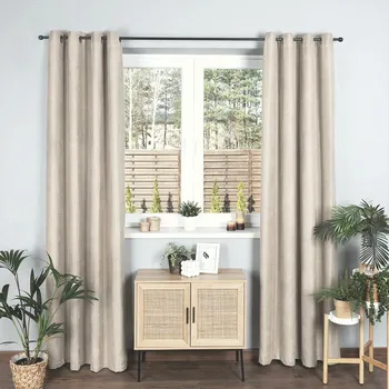 Závěs Kusový závěs s kroužky Milas - krémový 250 x 140 cm