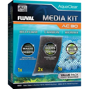 filtrační náplň do akvária Fluval aquaclear filtrační médium sada AC30