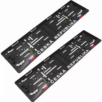 Držák SPZ 2x Rámeček - podložka pod SPZ ČESKÁ REPUBLIKA, černá