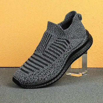 Pánské tenisky Pánské prodyšné tenisky na chůzi slip-on styl Barva: Šedá, Velikost: 41
