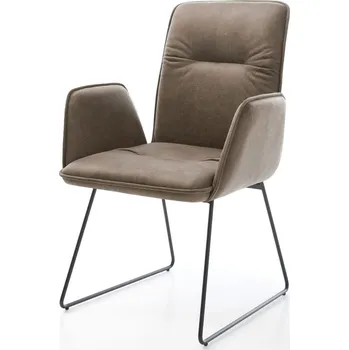 Jídelní židle DELIFE Jídelní židle Vinja-Flex mikrovlákno taupe vintage tenká podnož černá