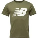 Pánské triko New Balance NB CLASSIC NB TEE S Khaki, Bílá