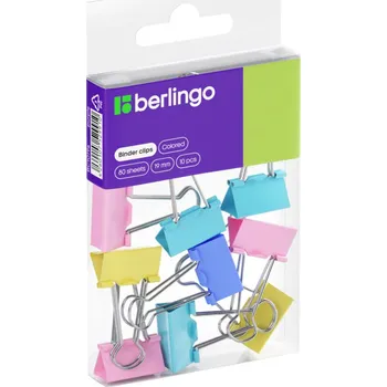 Kancelářská sponka Kancelářské klipy 19 mm Berlingo - pastelový mix