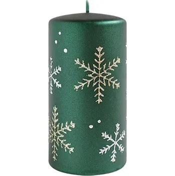 Svíčka Świeca FROST walec mały 7xh10cm parafinowa zielona