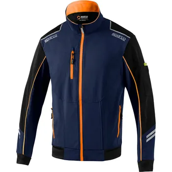 Pánská softshellová bunda Sparco technická softshell lehká bunda, barva: modro-oranžová