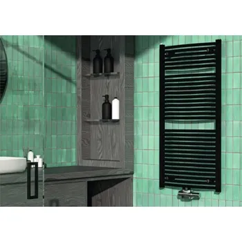 Radiátor Koupelnový radiátor Rotheigner SWING-M 1215 x 595 mm matně černý přípojka uprostřed dole