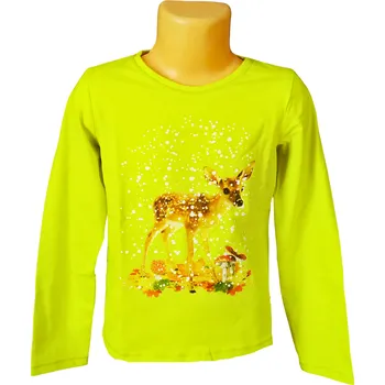 Dívčí tričko LEMON BERET KOLOUŠEK dlouhý rukáv Barva: Žlutozelená, Velikost: 92/98