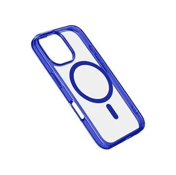 Pouzdro na mobilní telefon Zadní kryt Cellularline Iconic Mag s podporou Magsafe pro Apple iPhone 16 Pro Max, čirý / tmavě modrý