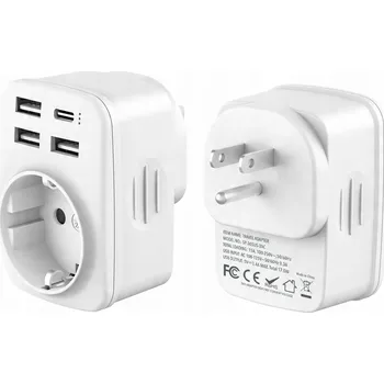 IP kamera Cestovní adaptér pro americký trh se 3 USB A a 1 USB C zásuvkou