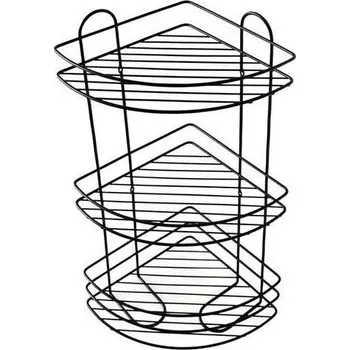 police Třípatrová nástěnná police do sprchy 23x58 cm černá