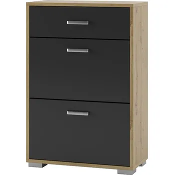 Botník VerDesign TONNY skříňka na boty MP-2745, dub Artisan / antracit