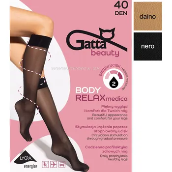 Dámské ponožky GATTA Dámské ponožky pod-relaxmedica40 Barva: nero, Velikost: 35-38(23-25)