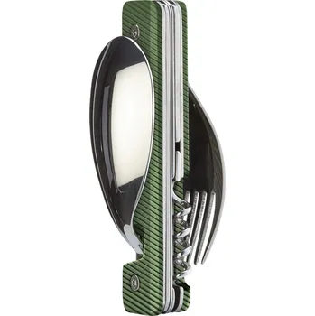 Kempingové nádobí Kapesní multifunkční příbor Akinod 13h25 khaki aluminium