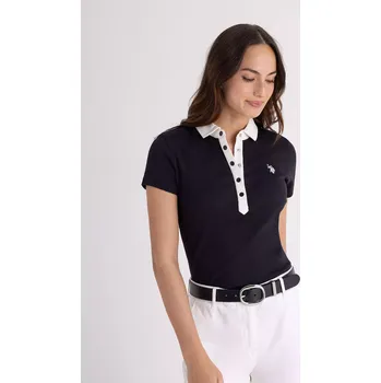 Dámské tričko U.S.Polo Assn. dámské polo tričko CONTRAST černé L