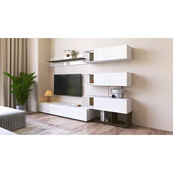 Obývací stěna VerDesign LOGIO obývací sestava, mořské vintage dřevo/bílá