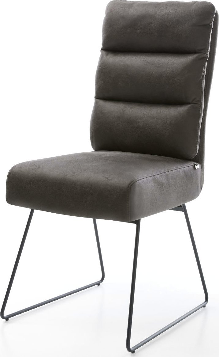 DELIFE Jídelní židle Pela-Flex mikrovlákno antracit vintage černá tenká podnož taštičkové pružiny