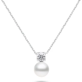 Náhrdelník Brilio Silver Stříbrný náhrdelník s pravou perlou a kubickým zirkonem NCL212W + 2 měsíce na vrácení zboží