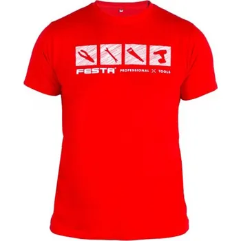 Dílna Rekl. tričko FESTA červené,kleště - vel.XXXL