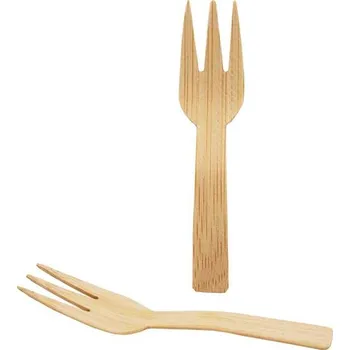 Jednorázové nádobí Vidlička malá bambusová 9 cm/ 100 ks