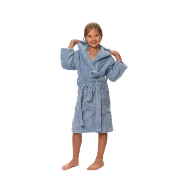 Dívčí župan Dětský župan s kapucí, Fog Blue 92
