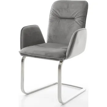 Jídelní židle DELIFE Jídelní židle Vinja-Flex samet šedá jídelní židle plochý nerezová ocel