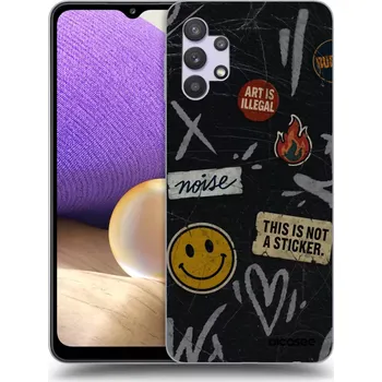 Pouzdro na mobilní telefon Picasee silikonový černý obal pro Samsung Galaxy A32 5G A326B - STICKERS x TAGS