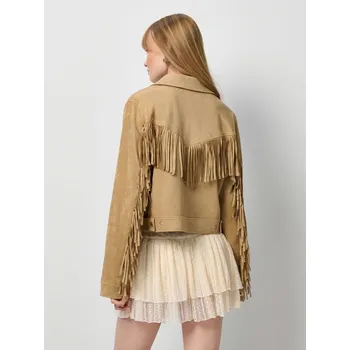 Dámský kabát Bunda z imitace kůže - L - House - hořčice - 058EW-17X