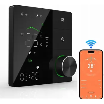 Termostat TUYA Termostat Knoflíky WiFi Matter Elektrické podlahové topení černý