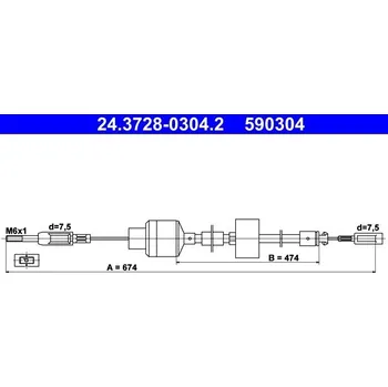 Spojkové lanko Tažné lanko, ovládání spojky ATE 24.3728-0304.2