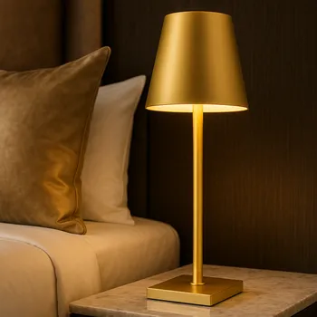 Lampička Interex light Dekorativní stolní lampa s dotykovým spínačem a stmívačem ZEUS Zlatá