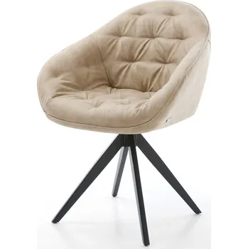 Jídelní židle DELIFE Jídelní židle Gaio-Flex mikrovlákno béžová vintage křížová podnož hranatá černá