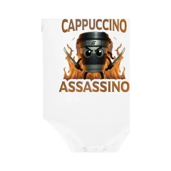 Žertovný předmět Cappuccino Assassino V3 - Italian Brainrot - Hrnek Ninja - dětské body s potiskem- Tričkový.cz