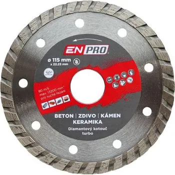 Řezný kotouč Kotouč diamantový turbo Ø 115 x 1.2 x 22.3 mm, ENPRO