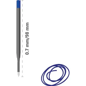 Náplň do psacích potřeb Náplň kuličková CRESCO Non Stop/4441, 0,7 mm - modrá - bal. 20 ks